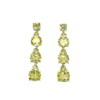 Pendientes Topacio Limón y Varias Piedras – Plata 925 Baño Rodio