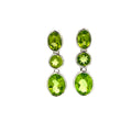 Boucles d'Oreilles Péridot – Argent 925 Plaqué Rhodium