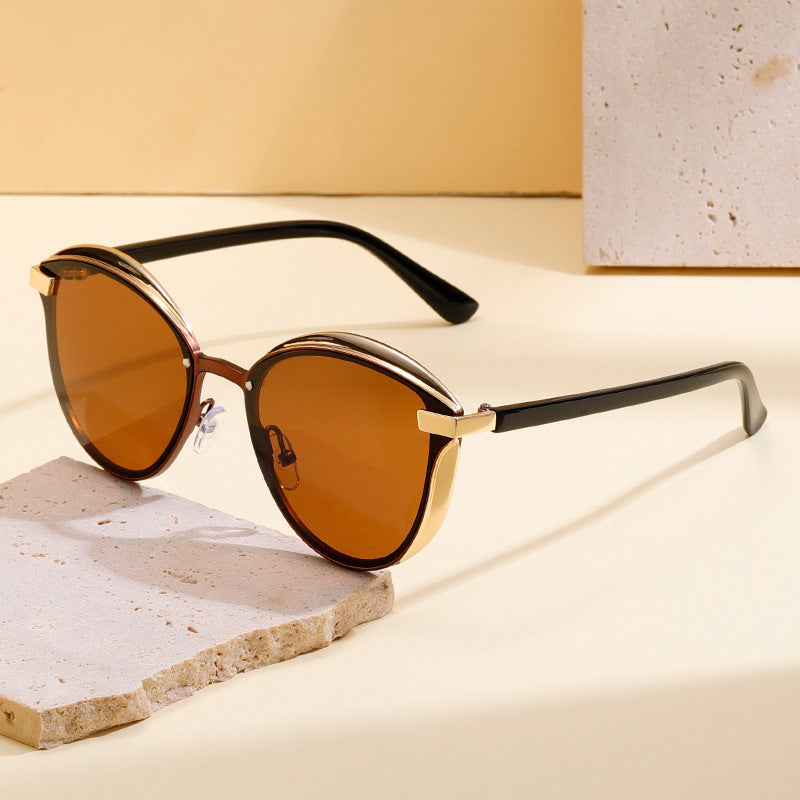 Gafas de Sol Redondas Polarizadas para Mujer — Lujo Protección UV400