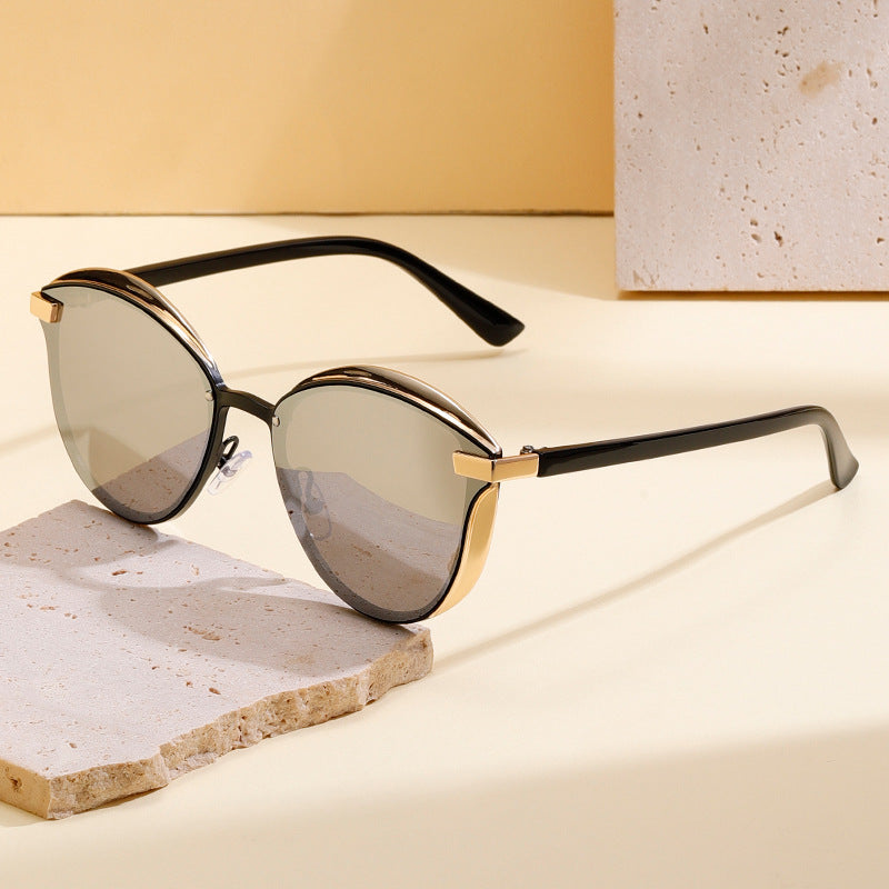 Gafas de Sol Redondas Polarizadas para Mujer — Lujo Protección UV400