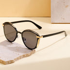 Gafas de Sol Redondas Polarizadas para Mujer — Lujo Protección UV400