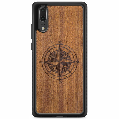 Coque iPhone Bois Compass - Protection Premium Écologique Gravée