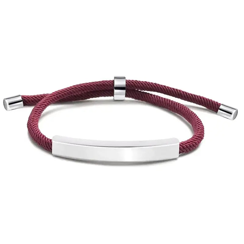 Personalized engraved bracelet for men and women Stainless Steel-5