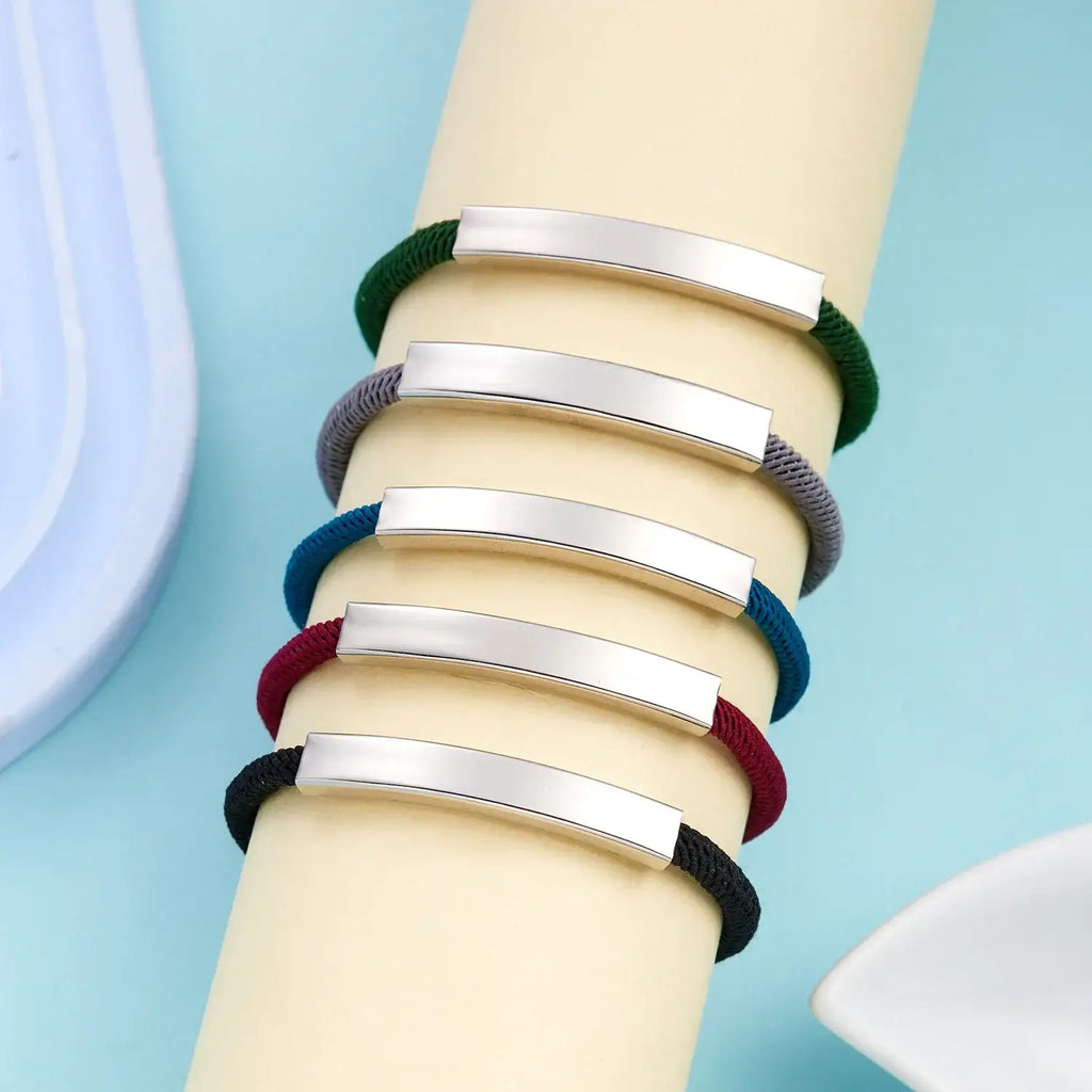Personalized engraved bracelet for men and women Stainless Steel-3