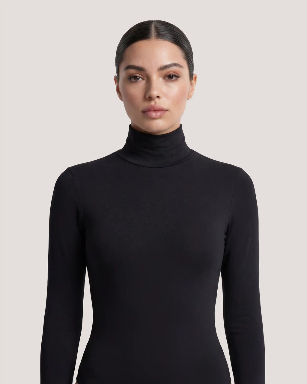 Body Cuello Alto Manga Larga Mujer – Jersey Elástico Moldeador Tallas S a 3XL | 6 Colores
