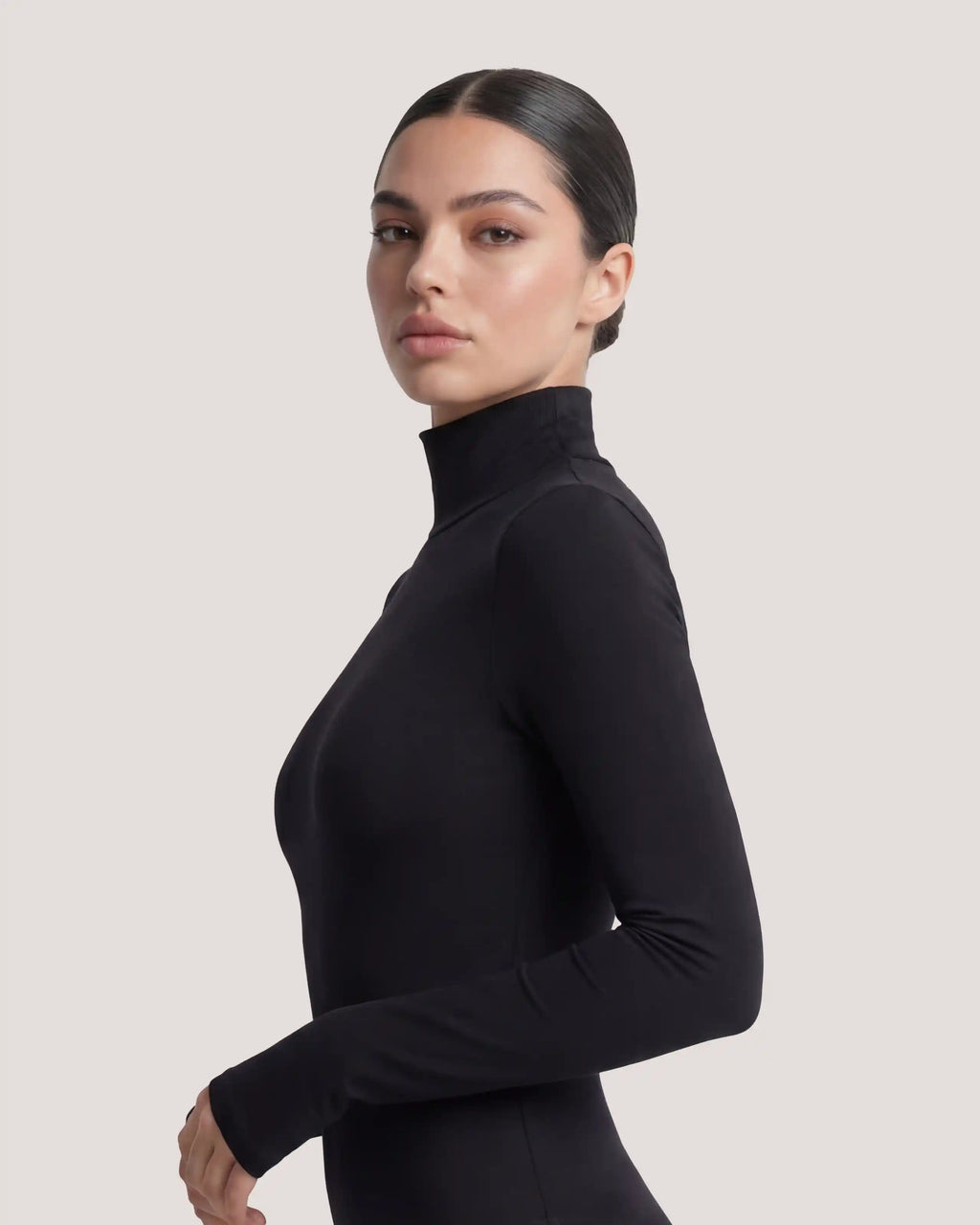 Body Cuello Alto Manga Larga Mujer – Jersey Elástico Moldeador Tallas S a 3XL | 6 Colores