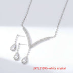 Parure Collier & Boucles d'Oreilles Chaîne Griffe Strass Cristal – Femme