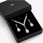 Parure Collier & Boucles d'Oreilles Chaîne Griffe Strass Cristal – Femme