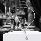 Parure Collier & Boucles d'Oreilles Chaîne Griffe Strass Cristal – Femme