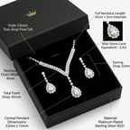 Parure Collier & Boucles d'Oreilles Chaîne Griffe Strass Cristal – Femme