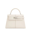 Sac à Main Femme Cuir Véritable Blanc — Sac Bandoulière Crossbody 28x18x10 cm