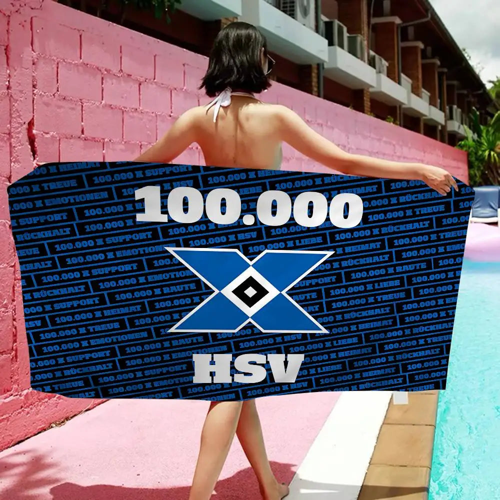 Serviette de Plage Hamburger SV Microfibre Colorée - Séchage Rapide Yoga Spa Gym Piscine