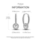 Pendientes de aro con cristales en plata de ley 925: un diseño elegante para mujer.