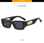 Lunettes de Soleil Rectangulaires Petites Unisexe — Vintage UV400 Travel