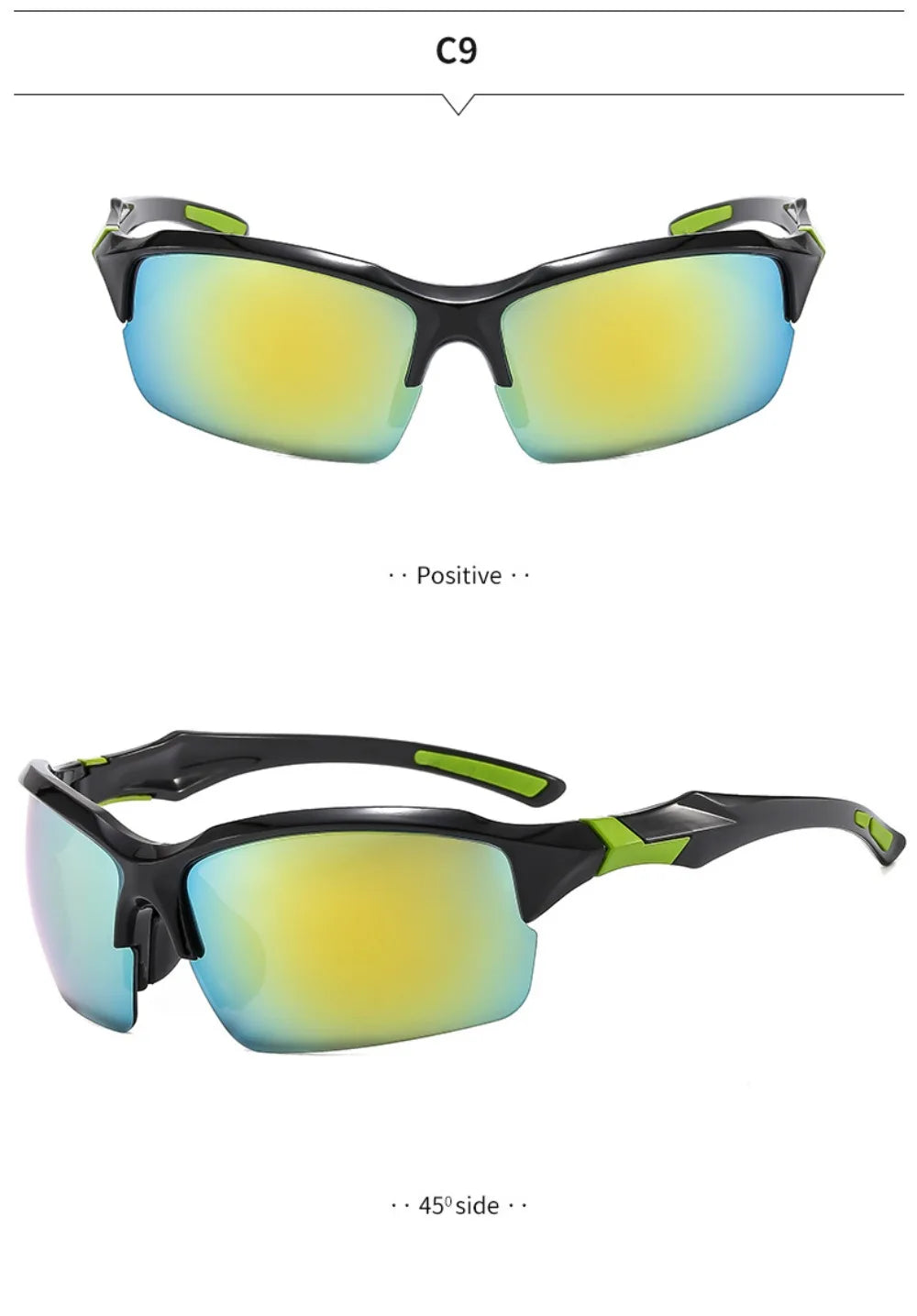 Lunettes de Soleil Sport Cyclisme Homme - Polarisées Légères Coupe-Vent