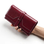 Cartera de Piel Encerada para Mujer RFID — Cartera de Mano Retro Multifunción FuturaTrend