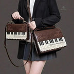 Sac Bandoulière Vintage Piano – Style Esthétique & Panneau Transparent