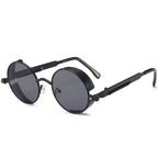 Lunettes de Soleil Steampunk Rétro Gothique — Design Rond Vintage Unisexe UV400