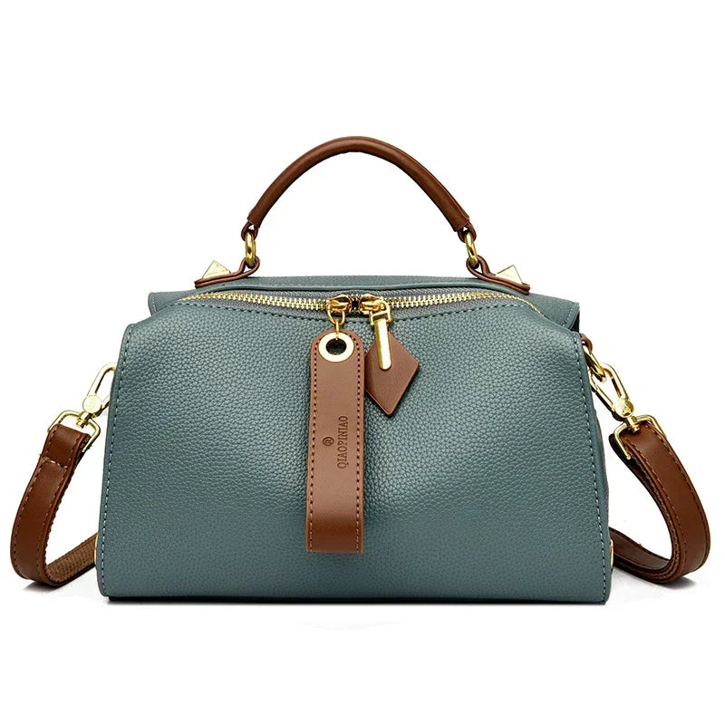 Sac Bandoulière Crossbody en Cuir PU – Femme (Vert)