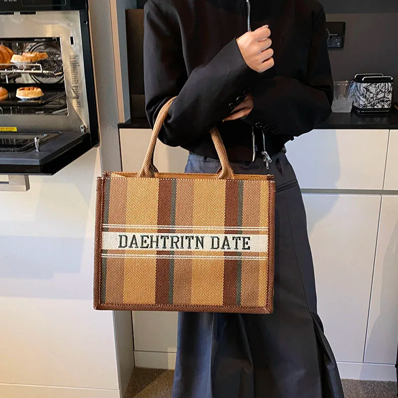 Sac de Plage Boho Fashion Grande Capacité - Tote Canvas Designer Été 2025