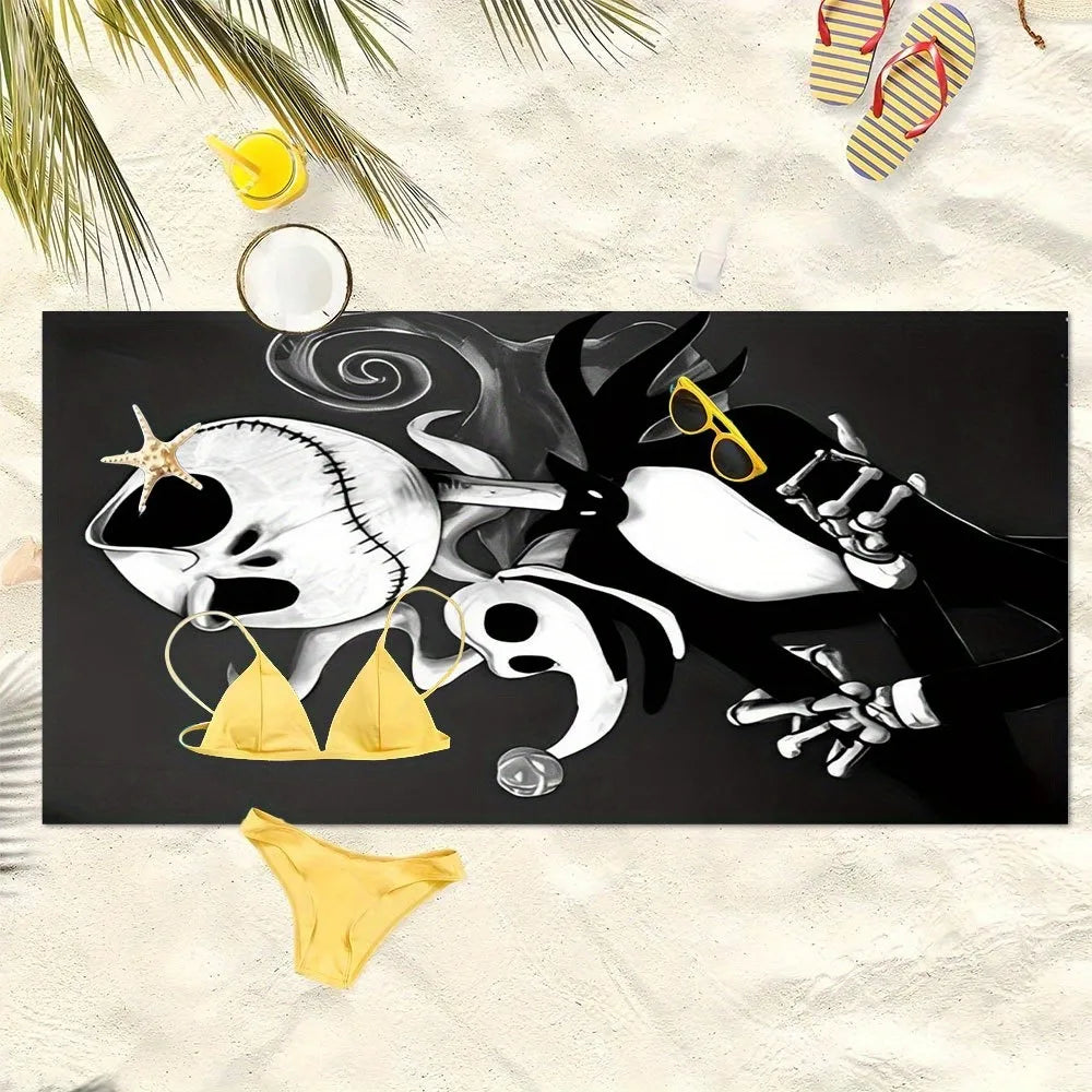 Serviette de Plage L'Étrange Noël de Mr Jack Disney - Microfibre Absorption Rapide Voyage