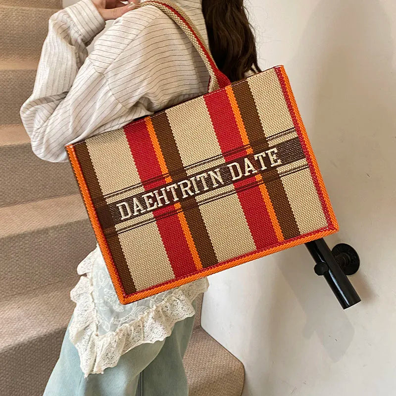 Sac de Plage Boho Fashion Grande Capacité - Tote Canvas Designer Été 2025