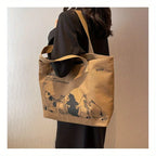Bolso tote de lona para mujer - Gran capacidad, cierre de cremallera, ideal para el trabajo.