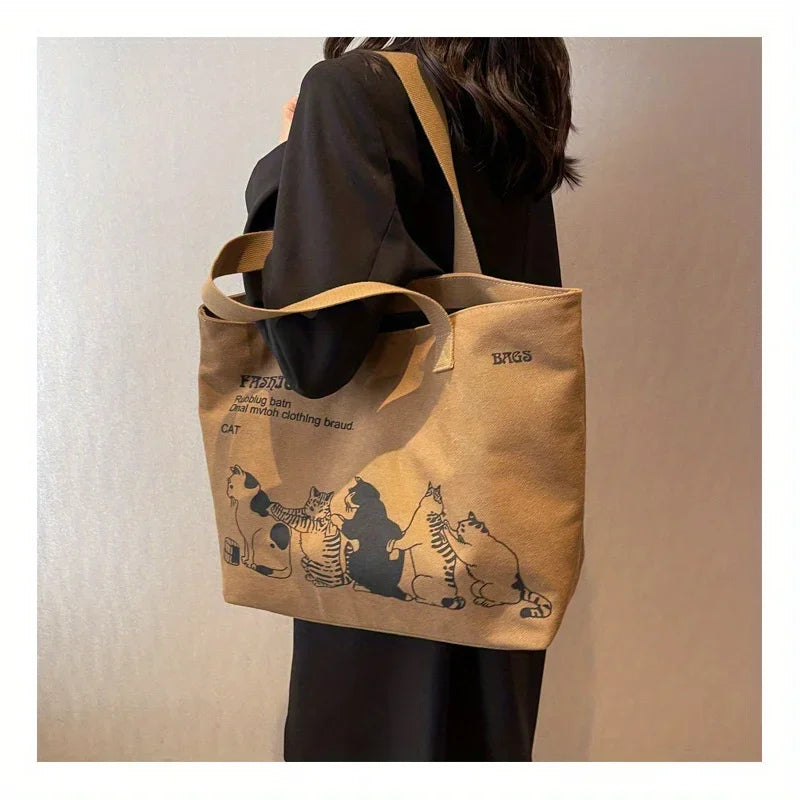 Sac Tote Canvas Femme Fashion - Grande Capacité Fermeture Zip Travail