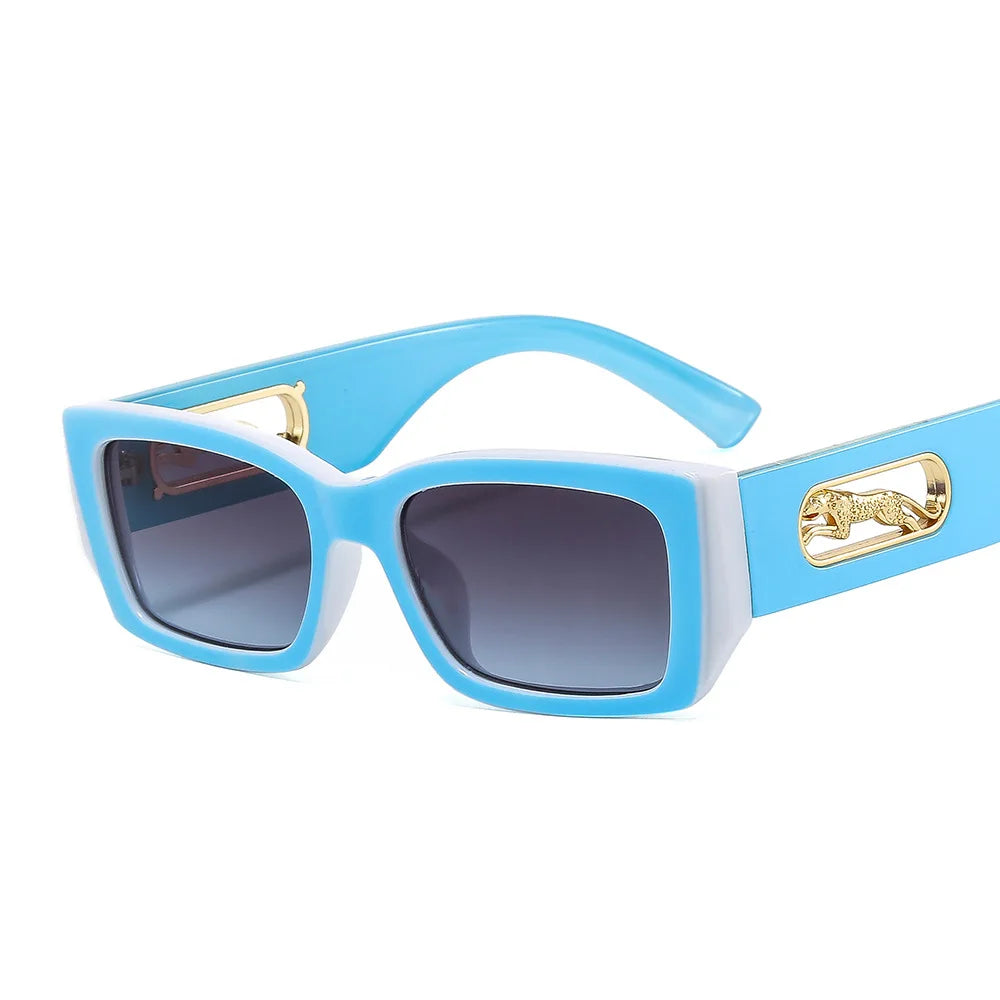 Lunettes de Soleil Rectangulaires Petites Unisexe — Vintage UV400 Travel
