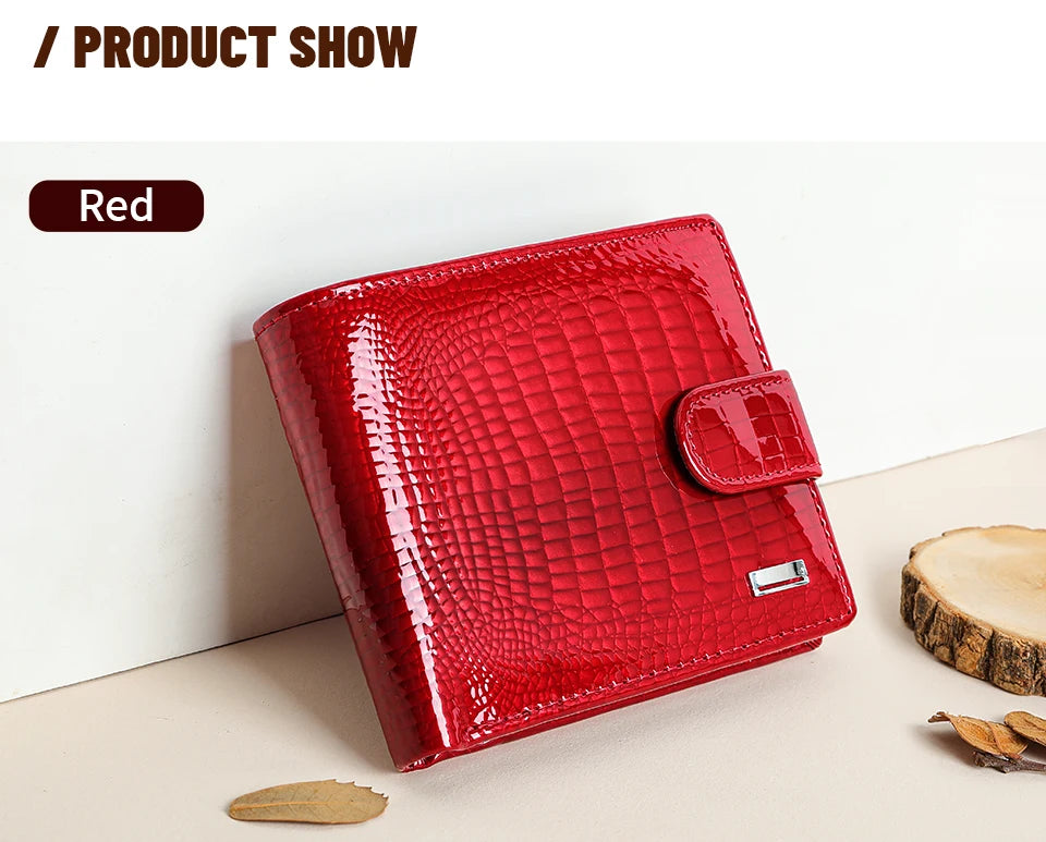 Portefeuille Femme Cuir Verni Compact — Grande Capacité Multifonction FuturaTrend