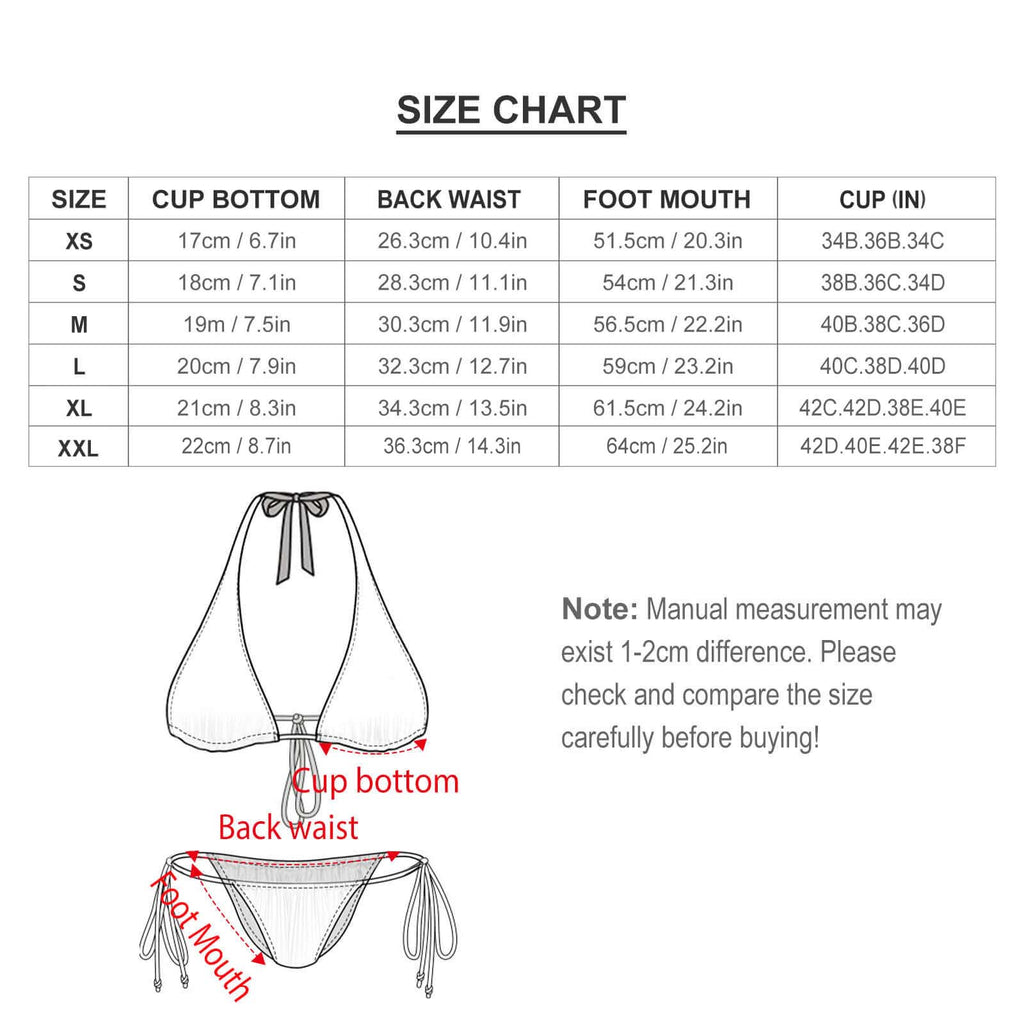 Bikini Martinique Exotic Rouge Vert Noir - Maillot de Bain Graphique Original Plage