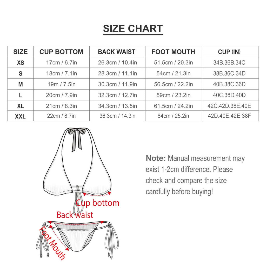 Bikini Martinique Exotic Rouge Vert Noir - Maillot de Bain Graphique Original Plage