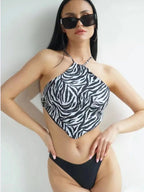 Bikini Femme Sexy Dos Nu Deux Pièces - Maillot de Bain Tendance Été Plage Piscine
