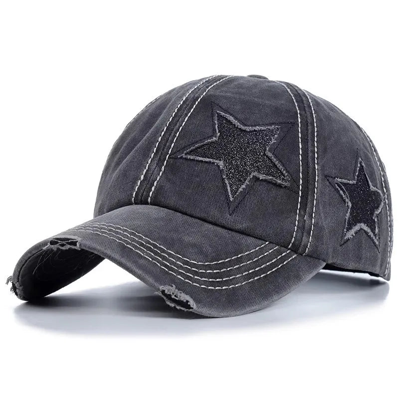 Casquette Baseball Femme Ajustable Trou Queue de Cheval - Trucker Cap Brodée Coton