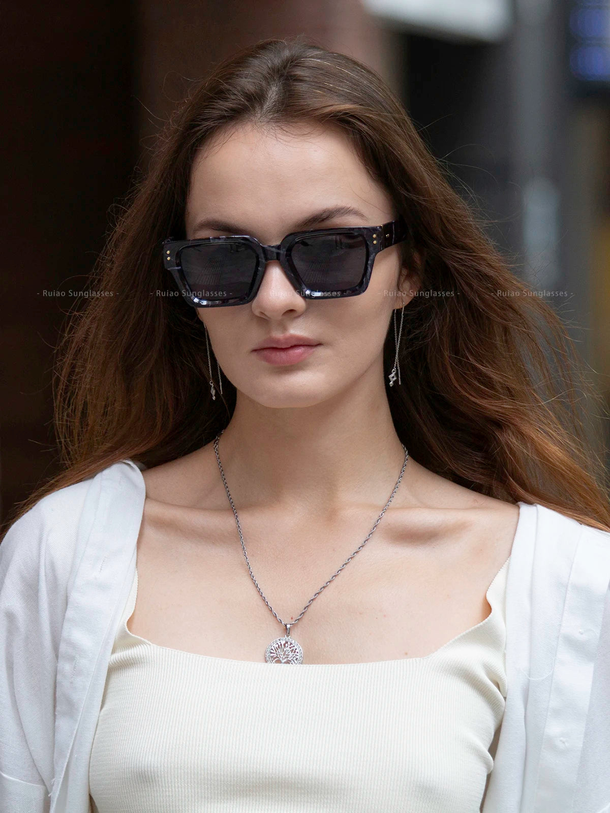 Lunettes de Soleil Carrées Homme Luxury Premium - Design Noir