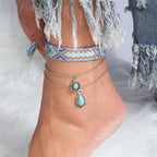 Bohemian Beaded Anklet - Embroidered Foot Jewelry