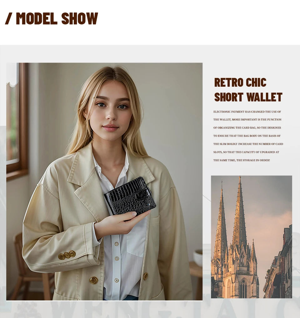 Portefeuille Femme Cuir Verni Compact — Grande Capacité Multifonction FuturaTrend