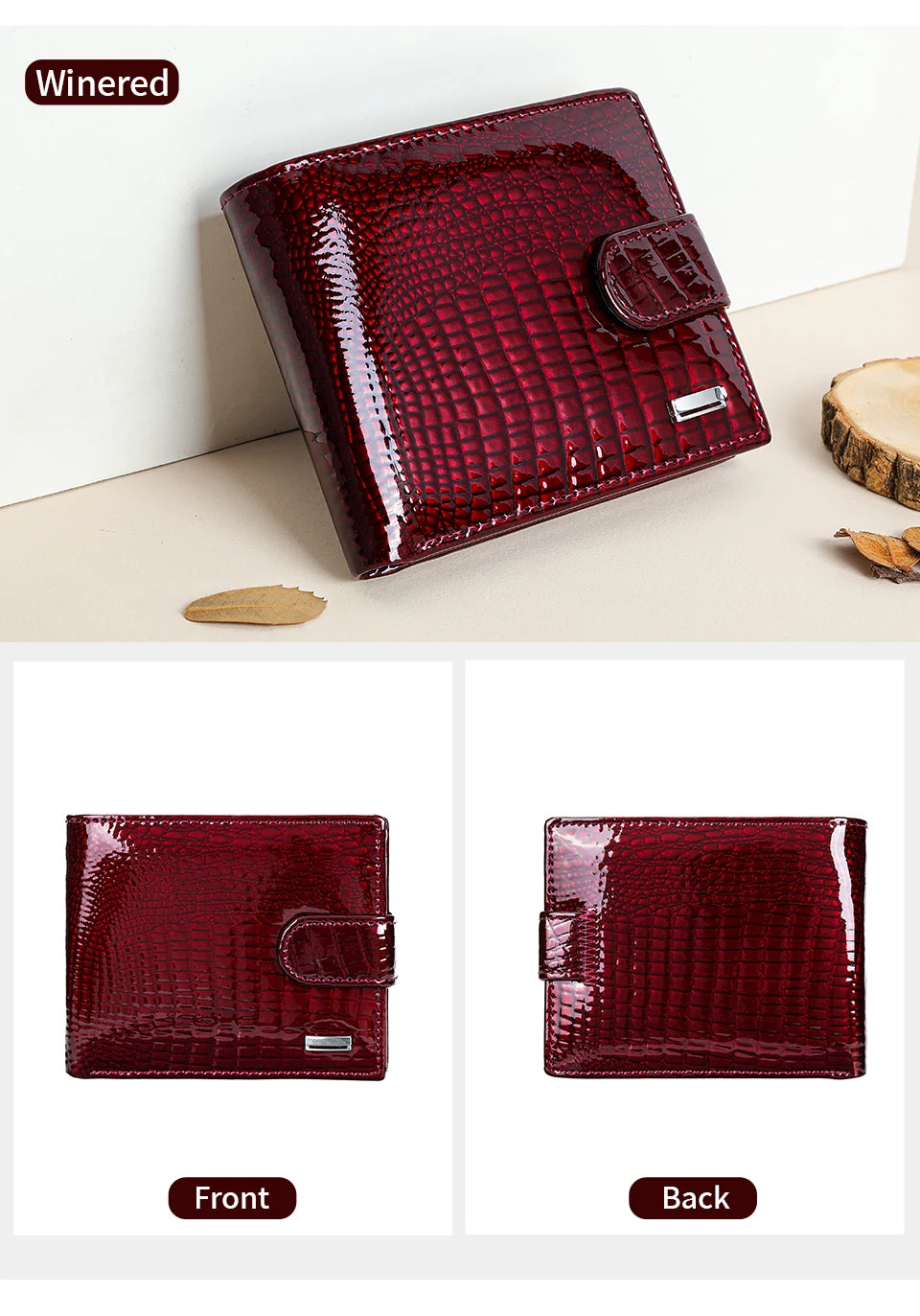 Portefeuille Femme Cuir Verni Compact — Grande Capacité Multifonction FuturaTrend