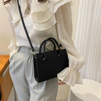 Bolso Negro Elegante — Doble Asa Bandolera Retro FuturaTrend