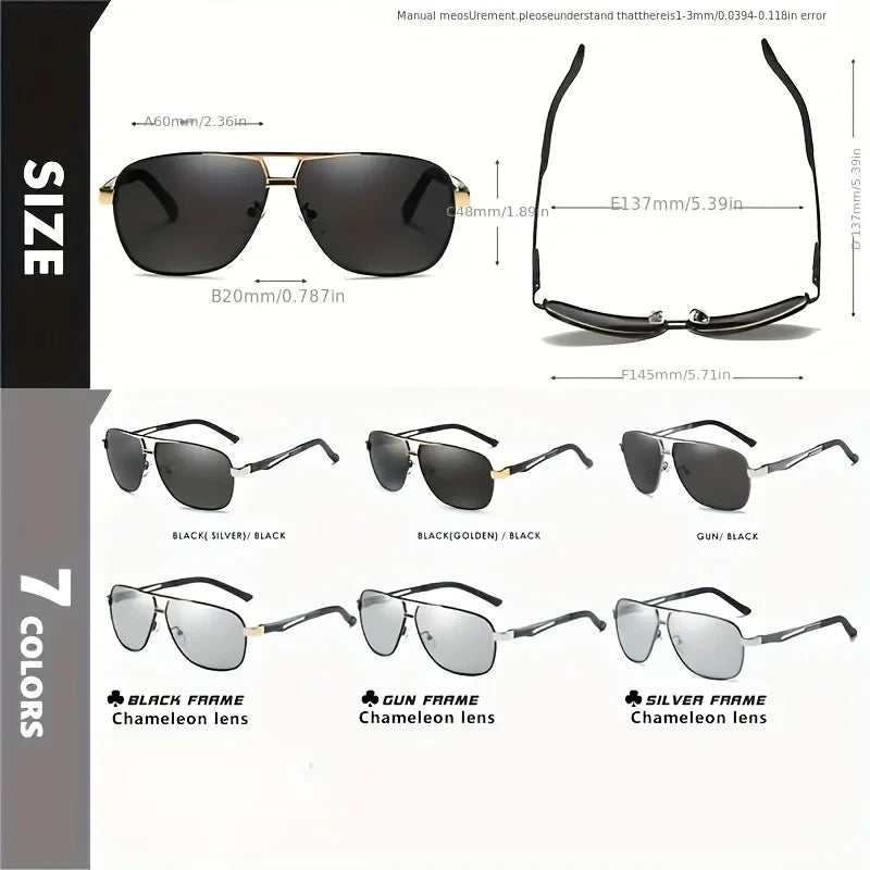 Lunettes de Soleil Homme Pilote Gradient — Anti-Reflet UV400 Grande Monture