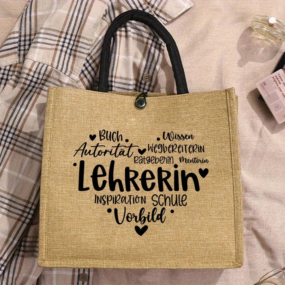 Sac Tote Lin Léger Chic Plage Voyage Shopping - Cadeau Écologique Réutilisable