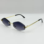 Luxury Polygonal Women's Sunglasses — Elegant Metal Rhombus UV400