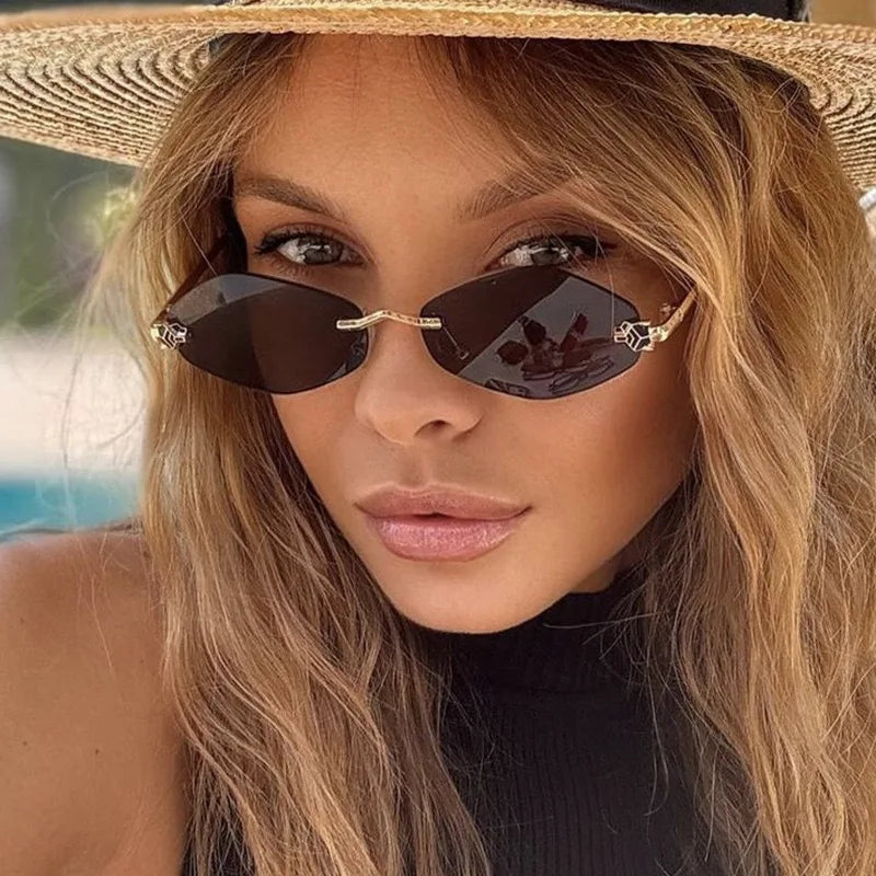 Luxury Polygonal Women's Sunglasses — Elegant Metal Rhombus UV400
