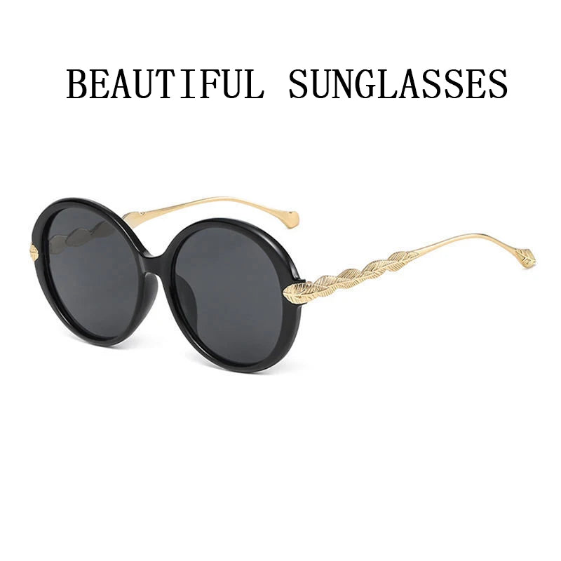 Lunettes de Soleil Femme Rondes Oversize — Luxury Vintage Fashion UV400