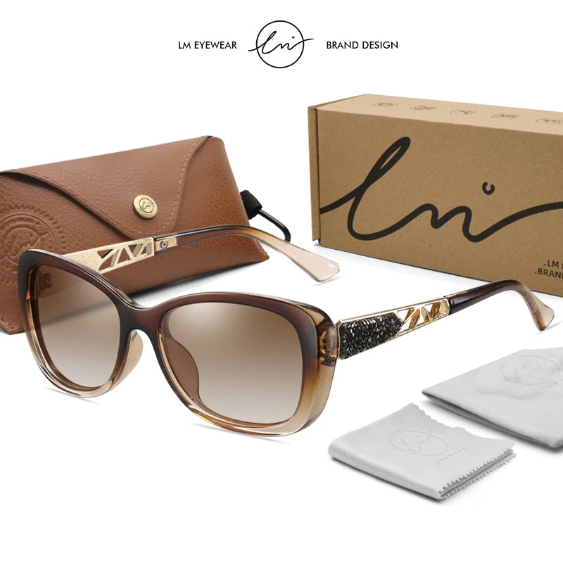 Lunettes de Soleil Femme LM Polarisées Carrées - UV400 Gradient Luxury 2024