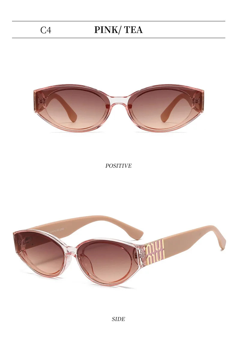 Unisex Glamour Sonnenbrille Oval - Minimalistische Mode UV400