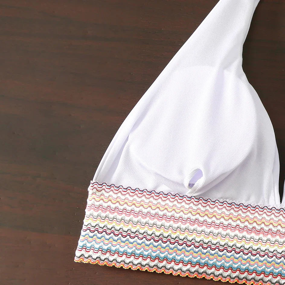 Bikini Sexy 2026 Femme Halter Thong Taille Haute - Maillot de Bain Brésilien Deux Pièces