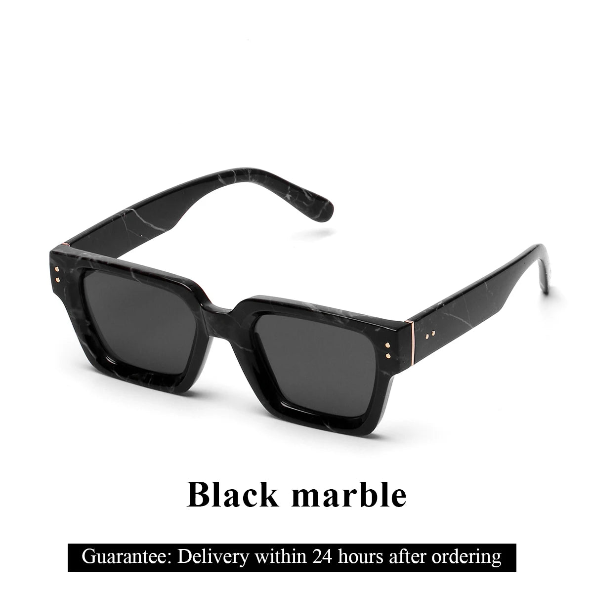 Lunettes de Soleil Carrées Homme Luxury Premium - Design Noir