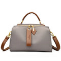 Women's Grey PU Leather Shoulder Bag — Multi-pocket Crossbody Tote Bag 25x15x8 cm