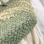 Hand-woven straw beach bag - Large capacity gradient travel bag for women